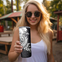 Hafa Adai Guam Skinny Tumbler Polynesian Palm Tree Tattoo Hibiscus and Plumeria Art LT03 - Polynesian Pride
