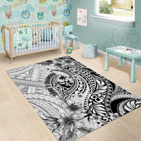 Guam-Land of the Chamorro Area Rug Polynesian Tattoo Style Hibiscus and Plumeria Art LT03 - Polynesian Pride