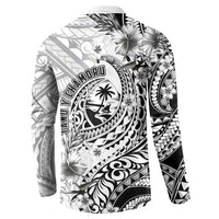 Guam-Land of the Chamorro Button Sweatshirt Polynesian Tattoo Style Hibiscus and Plumeria Art LT03 - Polynesian Pride
