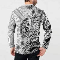 Guam-Land of the Chamorro Button Sweatshirt Polynesian Tattoo Style Hibiscus and Plumeria Art LT03 - Polynesian Pride
