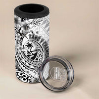 Guam-Land of the Chamorro 4 in 1 Can Cooler Tumbler Polynesian Tattoo Style Hibiscus and Plumeria Art LT03 - Polynesian Pride