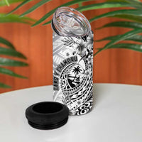 Guam-Land of the Chamorro 4 in 1 Can Cooler Tumbler Polynesian Tattoo Style Hibiscus and Plumeria Art LT03 - Polynesian Pride