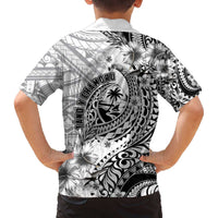 Guam-Land of the Chamorro Family Matching Off The Shoulder Long Sleeve Dress and Hawaiian Shirt Polynesian Tattoo Style Hibiscus and Plumeria Art LT03 - Polynesian Pride