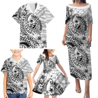 Guam-Land of the Chamorro Family Matching Puletasi and Hawaiian Shirt Polynesian Tattoo Style Hibiscus and Plumeria Art LT03 - Polynesian Pride