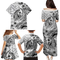 Guam-Land of the Chamorro Family Matching Puletasi and Hawaiian Shirt Polynesian Tattoo Style Hibiscus and Plumeria Art LT03 - Polynesian Pride