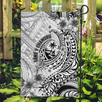 Guam-Land of the Chamorro Garden Flag Polynesian Tattoo Style Hibiscus and Plumeria Art LT03 Garden Flag Black - Polynesian Pride
