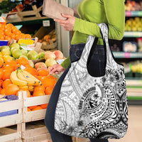 Guam-Land of the Chamorro Grocery Bag Polynesian Tattoo Style Hibiscus and Plumeria Art LT03 - Polynesian Pride