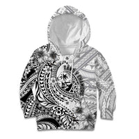 Guam-Land of the Chamorro Kid Hoodie Polynesian Tattoo Style Hibiscus and Plumeria Art LT03 Hoodie Black - Polynesian Pride