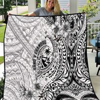 Guam-Land of the Chamorro Quilt Polynesian Tattoo Style Hibiscus and Plumeria Art LT03 Black - Polynesian Pride