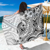 Guam-Land of the Chamorro Sarong Polynesian Tattoo Style Hibiscus and Plumeria Art LT03 One Size 44 x 66 inches Black - Polynesian Pride