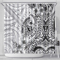 Guam-Land of the Chamorro Shower Curtain Polynesian Tattoo Style Hibiscus and Plumeria Art LT03 - Polynesian Pride