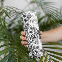 Guam-Land of the Chamorro Skinny Tumbler Polynesian Tattoo Style Hibiscus and Plumeria Art LT03 - Polynesian Pride
