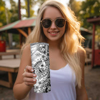 Guam-Land of the Chamorro Skinny Tumbler Polynesian Tattoo Style Hibiscus and Plumeria Art LT03 - Polynesian Pride
