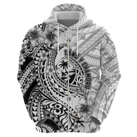 Guam-Land of the Chamorro Zip Hoodie Polynesian Tattoo Style Hibiscus and Plumeria Art LT03 - Polynesian Pride