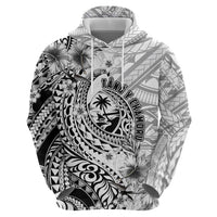Guam-Land of the Chamorro Zip Hoodie Polynesian Tattoo Style Hibiscus and Plumeria Art LT03 - Polynesian Pride
