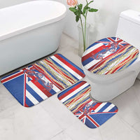 Hawaiian Sea Animals Bathroom Set with Lei and Flag Style