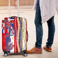 Hawaiian Sea Animals Luggage Cover with Lei and Flag Style