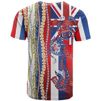 Hawaiian Sea Animals T Shirt with Lei and Flag Style