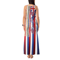 Hawaiian Sea Animals Tank Maxi Dress with Lei and Flag Style