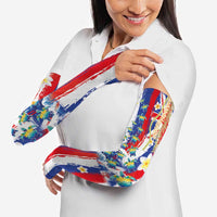 Hawaiian Sea Turtles and Plumeria Arm Sleeves with Lei and Flag Grunge Style LT03 - Polynesian Pride
