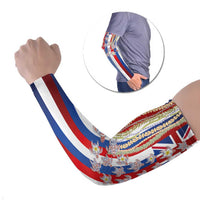 Hawaiian Polynesian Tribal Turtles Arm Sleeves with Lei and Flag Style