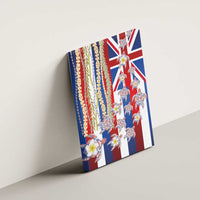 Hawaiian Polynesian Tribal Turtles Canvas Wall Art with Lei and Flag Style