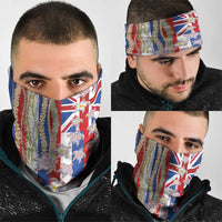 Hawaiian Polynesian Tribal Turtles Neck Gaiter with Lei and Flag Style