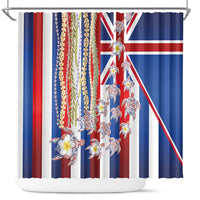Hawaiian Polynesian Tribal Turtles Shower Curtain with Lei and Flag Style