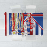 Hawaiian Polynesian Tribal Turtles Tablecloth with Lei and Flag Style