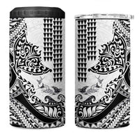 Hawaiian Tribal Manta Ray 4 in 1 Can Cooler Tumbler Kakau Tattoo and Polynesian Art Motif Pattern LT03 One Size: 16 oz Multicolor - Polynesian Pride