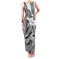 Hawaiian Tribal Manta Ray Family Matching Tank Maxi Dress and Hawaiian Shirt Kakau Tattoo and Polynesian Art Motif Pattern LT03 Mom's Dress Multicolor - Polynesian Pride