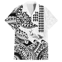 Hawaiian Tribal Manta Ray Hawaiian Shirt Kakau Tattoo and Polynesian Art Motif Pattern LT03 Multicolor - Polynesian Pride