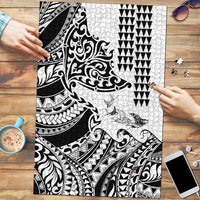 Hawaiian Tribal Manta Ray Puzzle Kakau Tattoo and Polynesian Art Motif Pattern