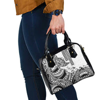 Hawaiian Tribal Manta Ray Shoulder Handbag Kakau Tattoo and Polynesian Art Motif Pattern