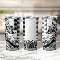 Hawaiian Tribal Manta Ray Tumbler Cup Kakau Tattoo and Polynesian Art Motif Pattern LT03 - Polynesian Pride
