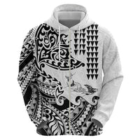 Hawaiian Tribal Manta Ray Zip Hoodie Kakau Tattoo and Polynesian Art Motif Pattern LT03 - Polynesian Pride
