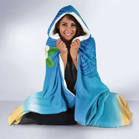 Hawaiian Funny Pineapple Surfing Hooded Blanket Beach with Tribal Kakau and Plumeria LT03 - Polynesian Pride