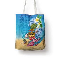 Hawaiian Funny Pineapple Surfing Tote Bag Beach with Tribal Kakau and Plumeria LT03 - Polynesian Pride