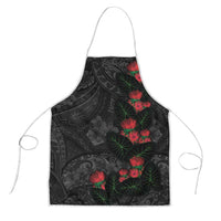 Hawaiian Taro Leaves and Ohia Lehua Apron Polynesian Tribal Art Tropical Plants Motifs Grayscale LT03 Multicolor - Polynesian Pride