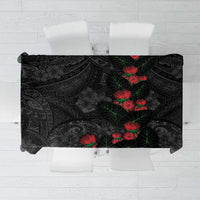 Hawaiian Taro Leaves and Ohia Lehua Tablecloth Polynesian Tribal Art Tropical Plants Motifs Grayscale LT03 Multicolor - Polynesian Pride