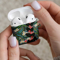 Hawaiian Taro Leaves and Ohia Lehua AirPods Case Polynesian Tribal Art Tropical Plants Motifs Colorful LT03 - Polynesian Pride