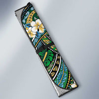 Hawaiian Taro Leaves and Ohia Lehua Auto Sun Shade Polynesian Tribal Art Tropical Plants Motifs Colorful LT03 - Polynesian Pride