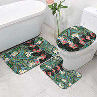Hawaiian Taro Leaves and Ohia Lehua Bathroom Set Polynesian Tribal Art Tropical Plants Motifs Colorful LT03 - Polynesian Pride