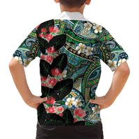 Hawaiian Taro Leaves and Ohia Lehua Kid Hawaiian Shirt Polynesian Tribal Art Tropical Plants Motifs Colorful LT03 - Polynesian Pride