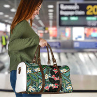 Hawaiian Taro Leaves and Ohia Lehua Travel Bag Polynesian Tribal Art Tropical Plants Motifs Colorful LT03 - Polynesian Pride