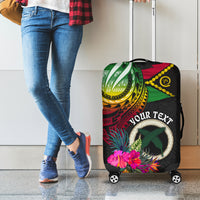 Personalised Vanuatu 44th Anniversary Luggage Cover Boars Tusk Tugeta Yumi Selebretem Indipendens Dei LT03 - Polynesian Pride
