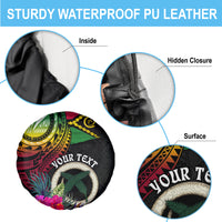Personalised Vanuatu 44th Anniversary Spare Tire Cover Boars Tusk Tugeta Yumi Selebretem Indipendens Dei LT03 - Polynesian Pride