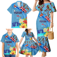 Fiji Day Family Matching Mermaid Dress and Hawaiian Shirt Tagimoucia Flower and Melanesia Pattern LT03 - Polynesian Pride
