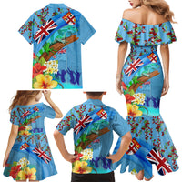 Fiji Day Family Matching Mermaid Dress and Hawaiian Shirt Tagimoucia Flower and Melanesia Pattern LT03 - Polynesian Pride