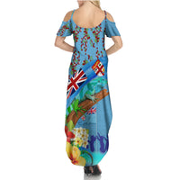 Fiji Day Family Matching Summer Maxi Dress and Hawaiian Shirt Tagimoucia Flower and Melanesia Pattern LT03 - Polynesian Pride